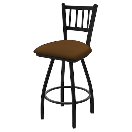 36 Swivel X-Tall Bar Stool,Black Wrinkle,Canter Thatch Seat